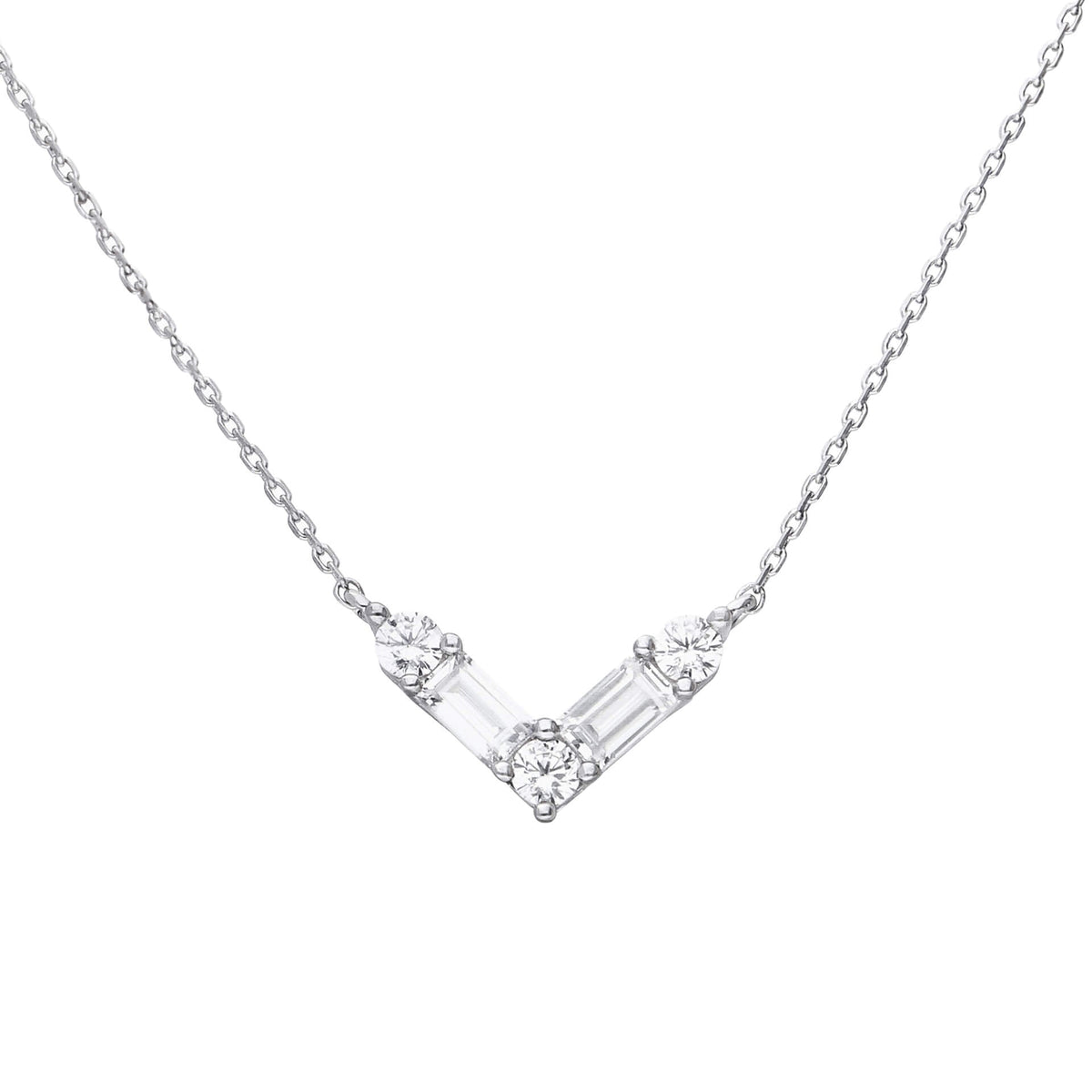 Diamonfire V Shaped Zirconia Necklace