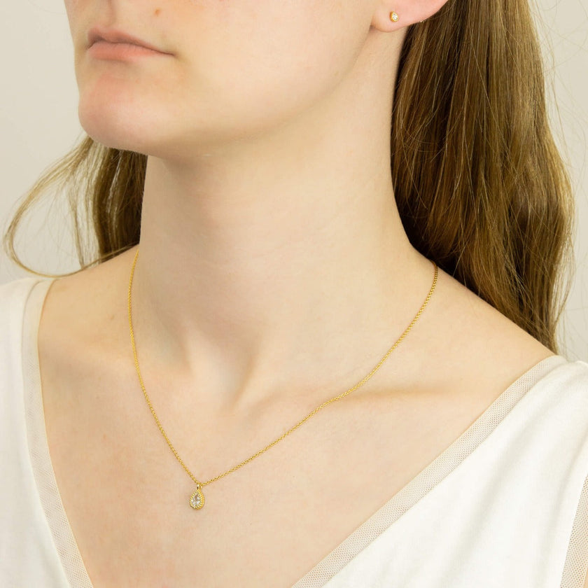 Beginnings Teardrop Necklace with Cubic Zirconia
