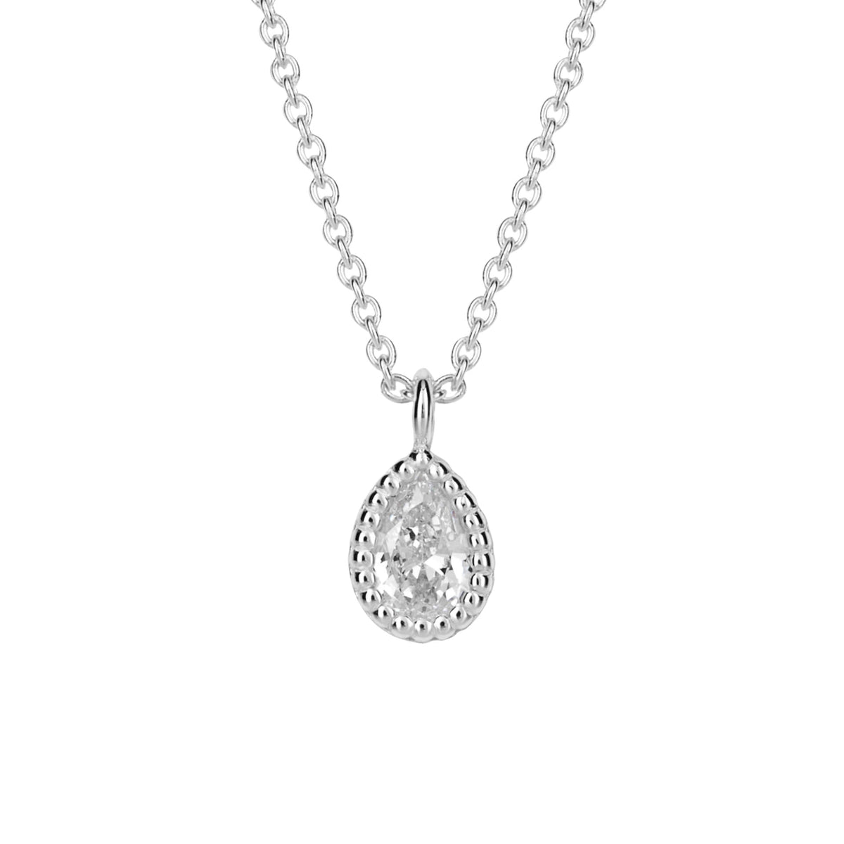 Beginnings Teardrop Necklace with Cubic Zirconia