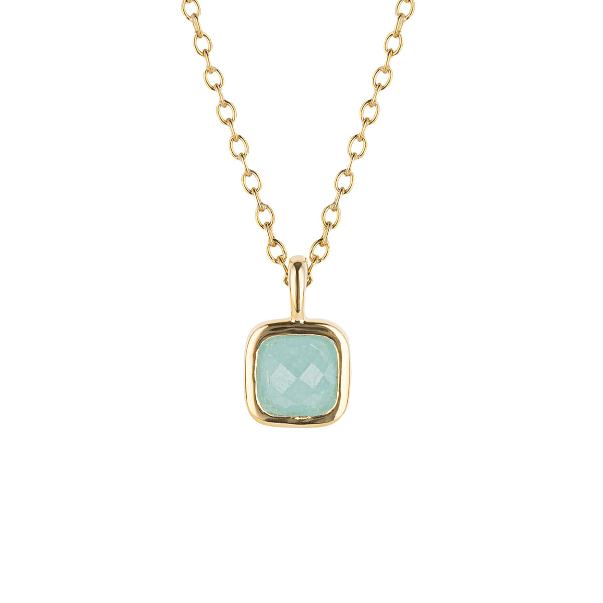 D For Diamond Semi-Precious Birthstone Necklace with Diamond Tag