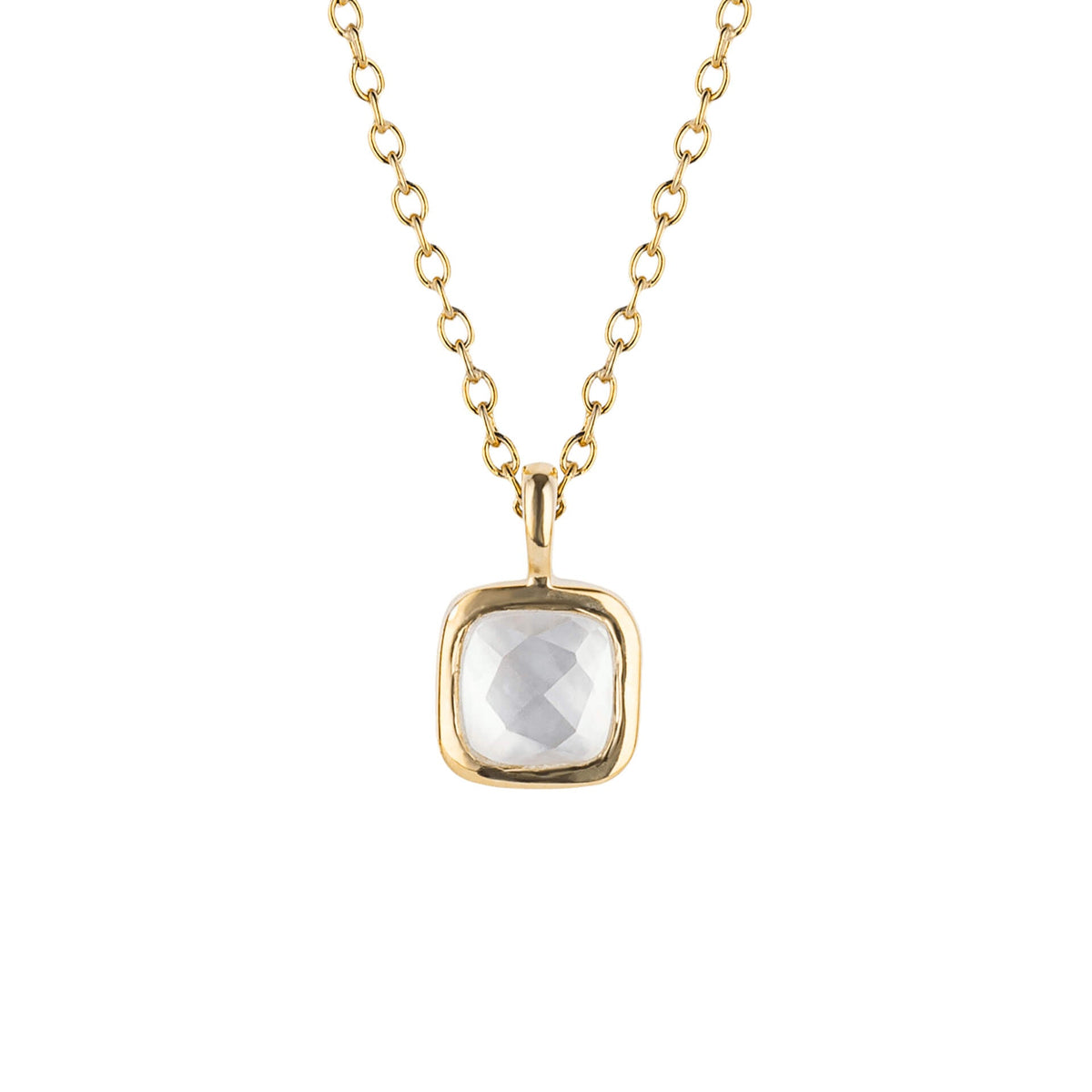 D For Diamond Semi-Precious Birthstone Necklace with Diamond Tag