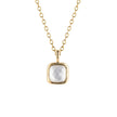 D For Diamond Semi-Precious Birthstone Necklace with Diamond Tag