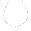 D For Diamond Pearl Station Necklace with Diamond