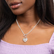 Beginnings Large Filigree Heart Double Chain T-Bar Necklace