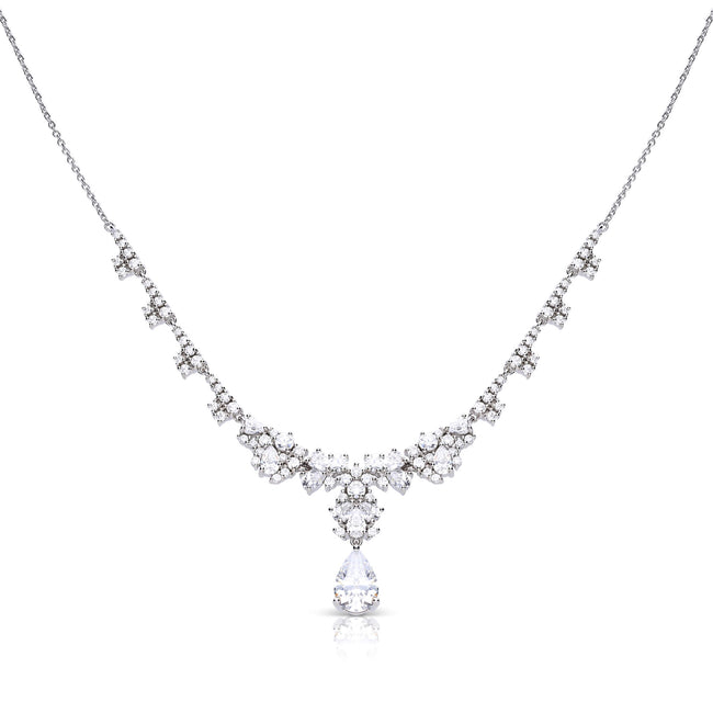 Diamonfire Ornate Statement Teardrop Necklace