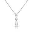 Diamonfire Halskette mit abwechselnden Muschelkugeln und Zirkonia