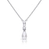 Diamonfire Halskette mit abwechselnden Muschelkugeln und Zirkonia