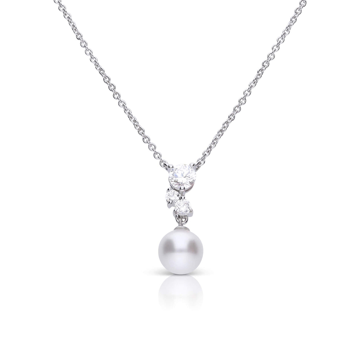 Diamonfire Muschelkernperlen-Halskette mit Zirkonia-Cluster