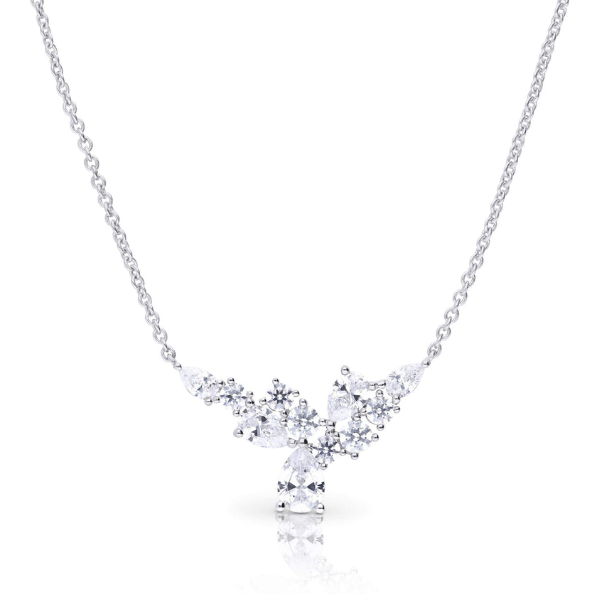 Diamonfire Statement Multi-Cut Zirconia Cluster Necklace