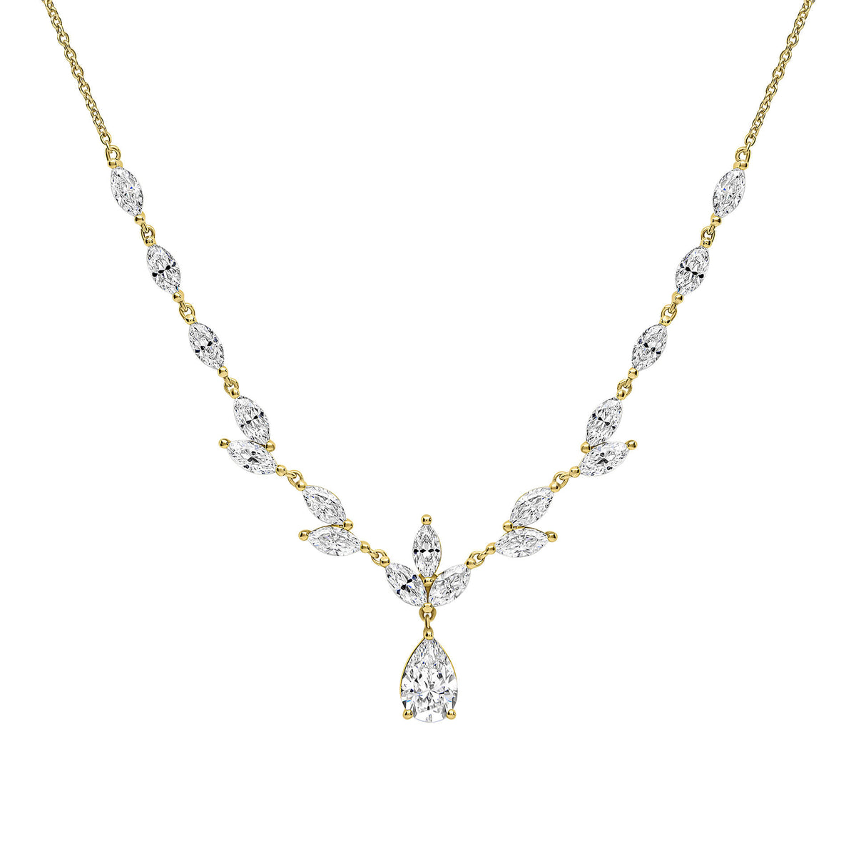 Diamonfire Vine Leaf Necklace with Teardrop Drop