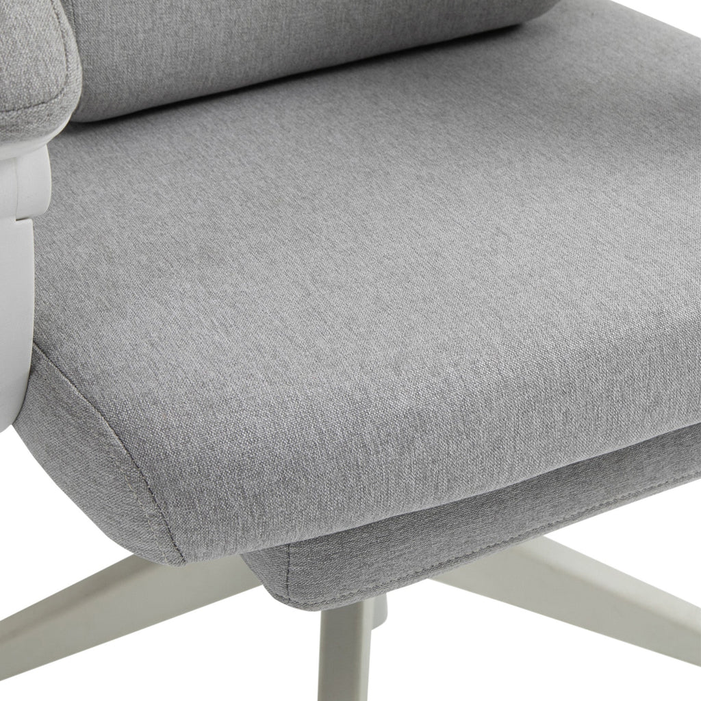 Vinsetto Office Chair, Ergonomic Desk Chair, High Back Fabric Work Chair with 160\'c2\'b0 Reclining Backrest, Retractable Footrest, Neck and Lumbar Pillow for Home and Study, Grey