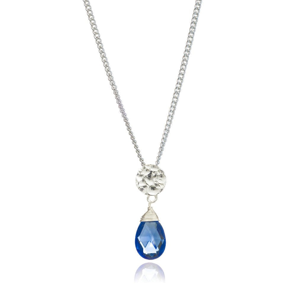 Classic Athena Kate Gemstone Necklace: Silver & Iolite