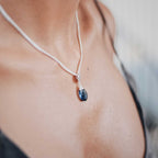 Classic Athena Gemstone Necklace: Silver & Iolite