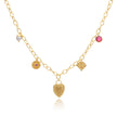 Janus Gold Charm Necklace: Pearl, Pink Zircon & Mother of Pearl