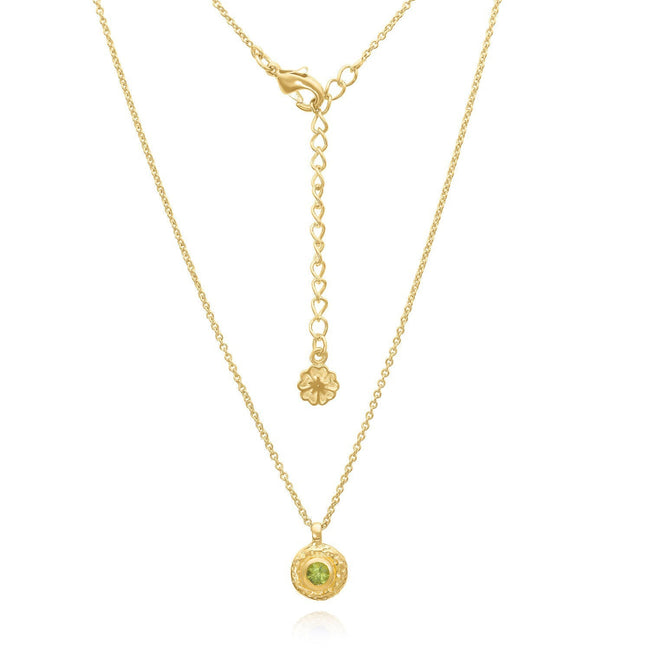 Collar colgante de un solo disco Luna Peridoto