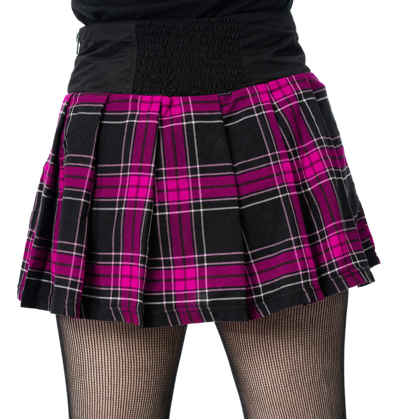 Heartless Nixie Skirt Black/Dark Pink Check