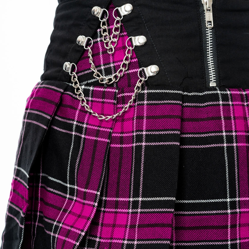 Heartless Nixie Skirt Black/Dark Pink Check