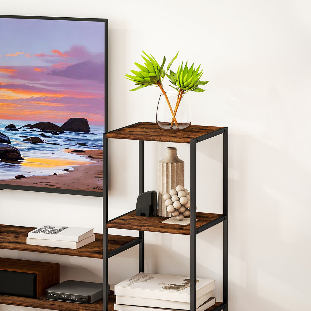 HOMCOM TV Unit for TVs up to 55 Inches, Industrial TV Stand with Storage Shelves, Entertainment Centre for Living Room, Bedroom