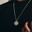 Oktagonaler Vegvisir Wikinger Runen Personalisierter Silberkette