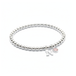 Initial & October Birthstone Bracelet | Personalised Stretch Bead Bracelet