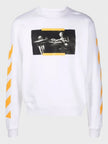 Sudadera Ajustada Estampada San Jerónimo Escribiendo de Caravaggio Blanca y Amarilla