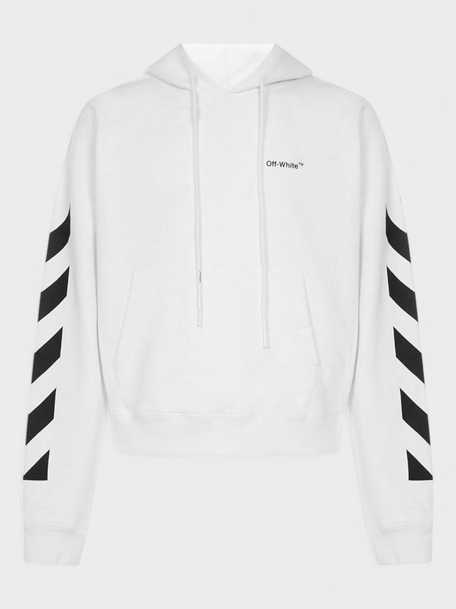 Diagonal Helvetica Hoodie White