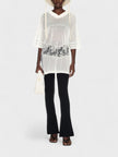 Off-White Lace & Mesh Sport Top White