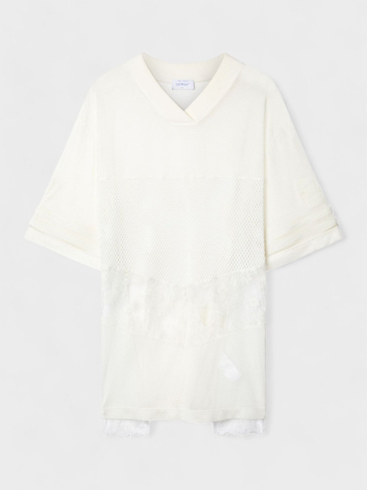 Off-White Lace & Mesh Sport Top White