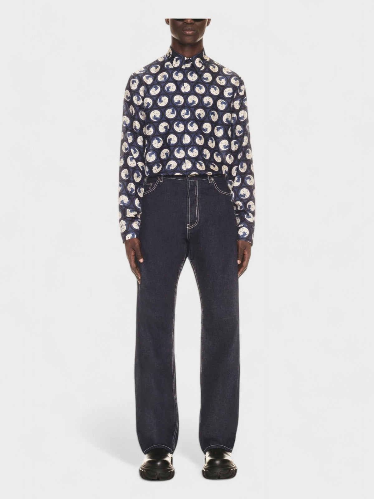 Off-White Off Embroidered Loose Jeans Blue