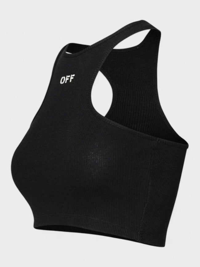 Off-White Off Stamp Rib Rowing Top Black
