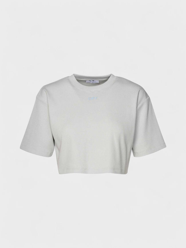 Off-White Stamp Rib Cropped Tee Artic Ice