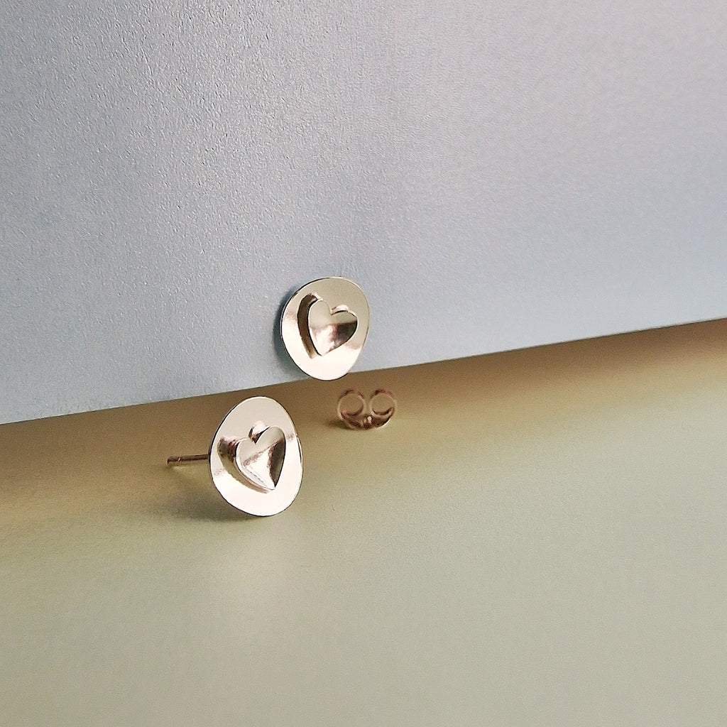 Official Yeo Valley Silver Heart Earrings