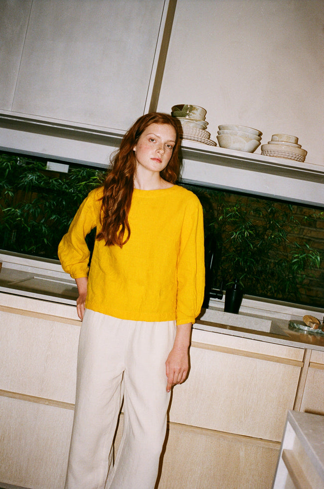 Roxane Linen Blouse - Marigold