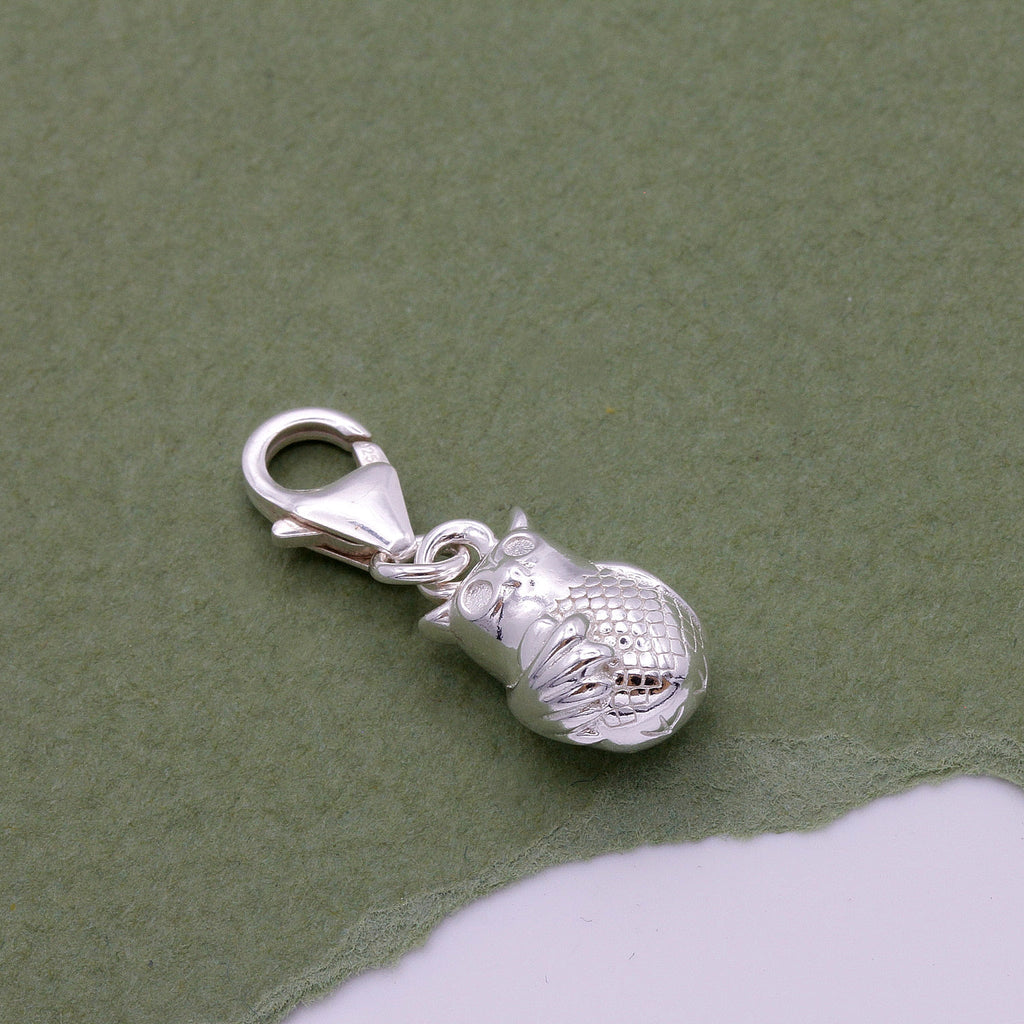 Owl Personalised Silver Charm