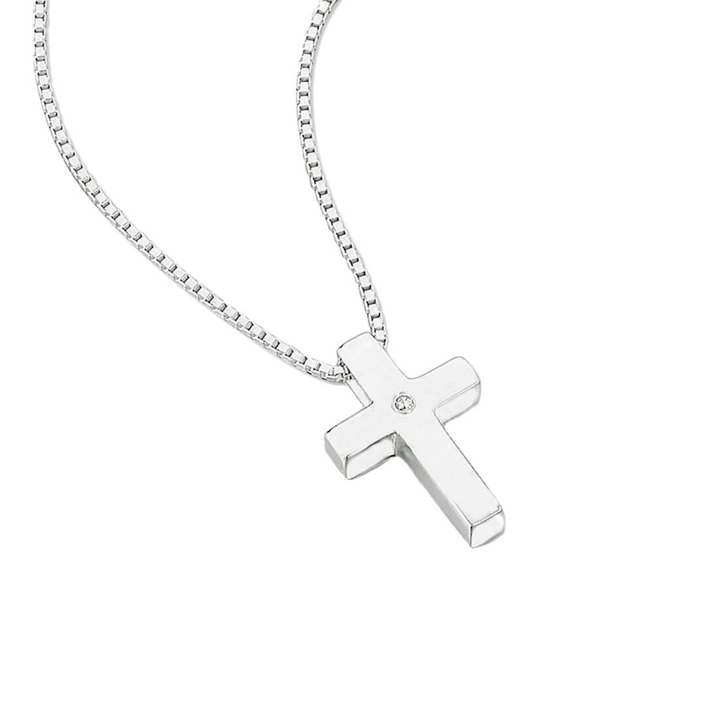 D For Diamond Mittelgroßer Kreuzanhänger mit Diamant