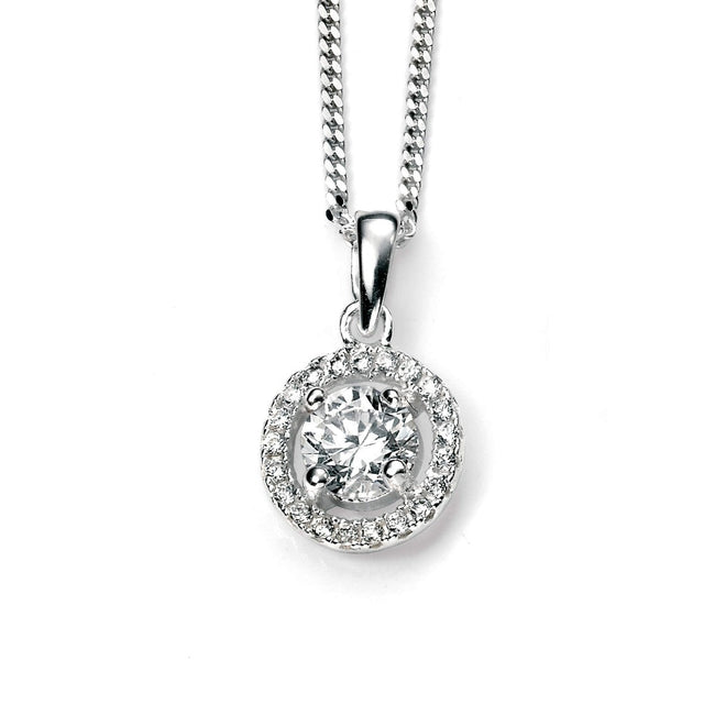 Beginnings Pave Set Cluster Pendant with Cubic Zirconia