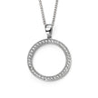 Beginnings Rhodium Plated Open Circle Pendant with Cubic Zirconia