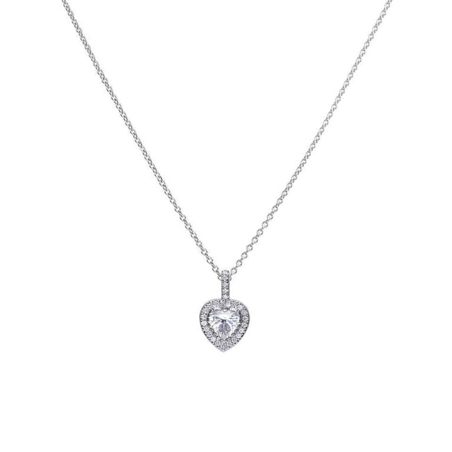 Diamonfire Pave Set Zirconia Heart Pendant