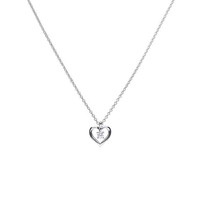 Diamonfire Open Heart Pendant with Zirconia