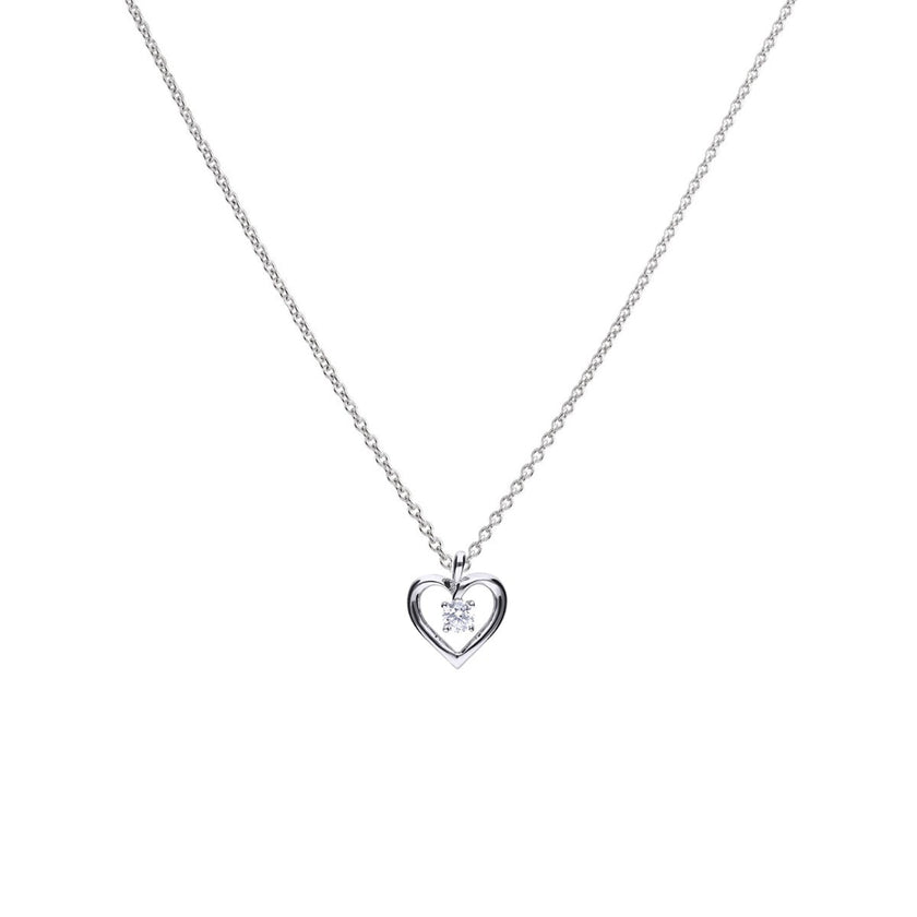 Diamonfire Open Heart Pendant with Zirconia