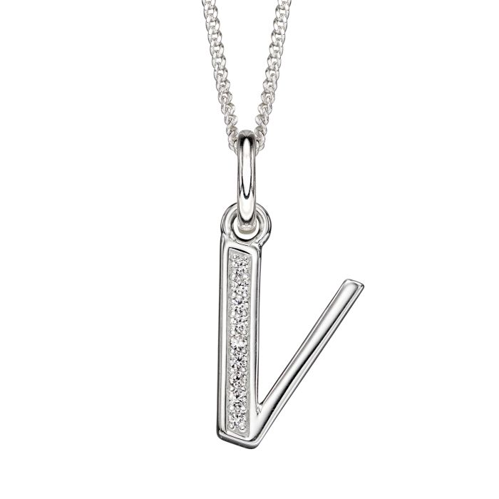 Beginnings Initial Pendant with CZ