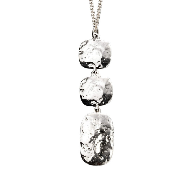 Beginnings Triple Drop Hammered Pendant