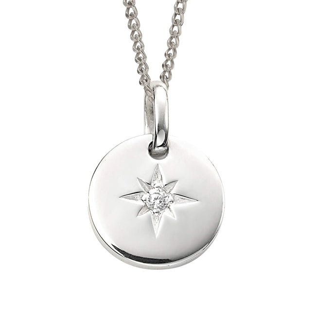 Beginnings Star Disc Pendant with Cubic Zirconia