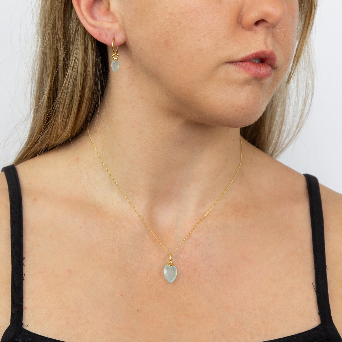 Beginnings Chalcedony Birthstone Hoop Earring Charms