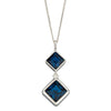Beginnings Double Square Drop Pendant with Crystal