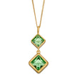 Beginnings Double Square Drop Pendant with Crystal