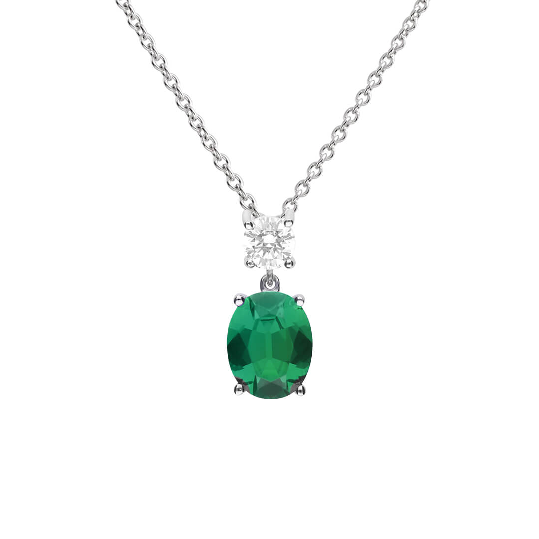 Diamonfire Oval Zirconia Drop Pendant