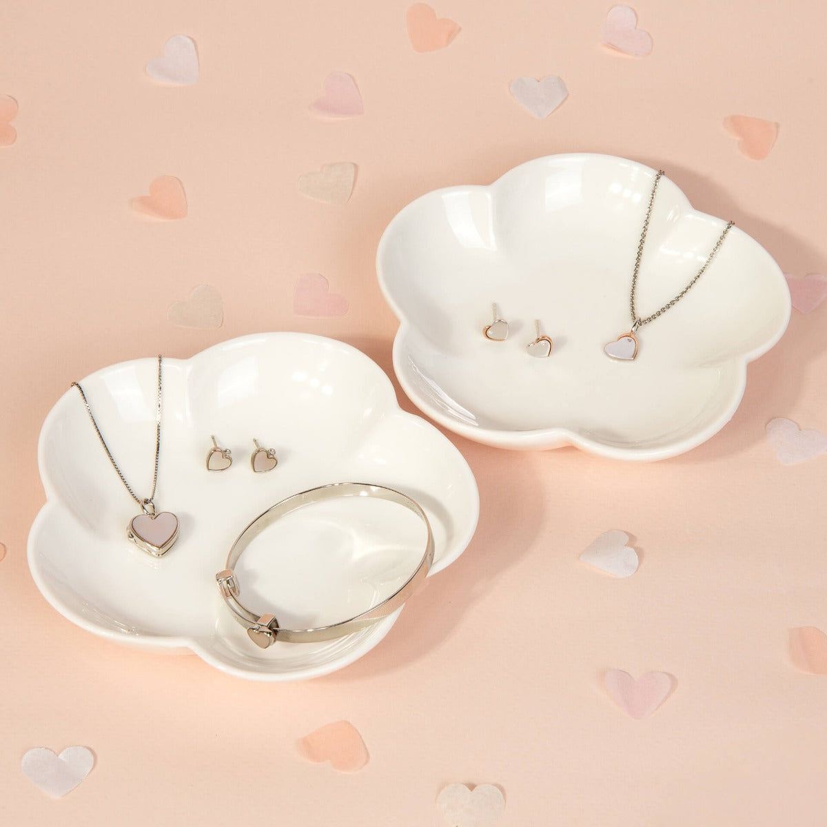 D For Diamond Rose Edge Heart Halskette mit Diamant