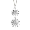 Beginnings Stylised Double Flower Drop Pendant with Cubic Zirconia