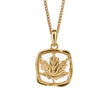 Beginnings Organic Square Pendant with Enclosed Leaf